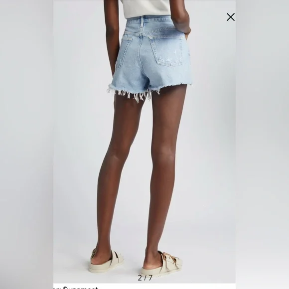 Agolde Parker Cutoff Jean Shorts Distressed Style - Picture 2 of 6